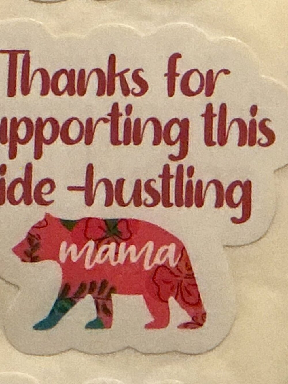 Side-hustling mama sticker set of 100 colorful bear graphics